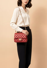 Quilted DockLock Crossbody Bag ~ Color Red